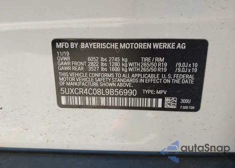 2020 BMW X5 Sdrive40I from USA, damaged, VIN 5UXCR4C08L9B56990